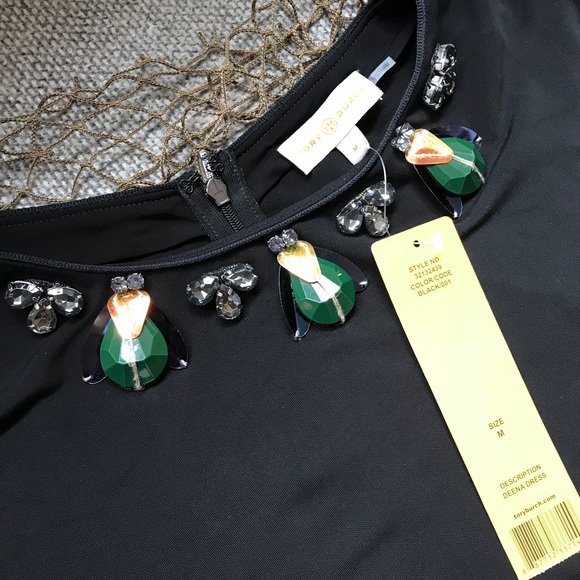 🦋 Tory Burch Deena Dress Jeweled neckline NWT - Picture 4 of 7